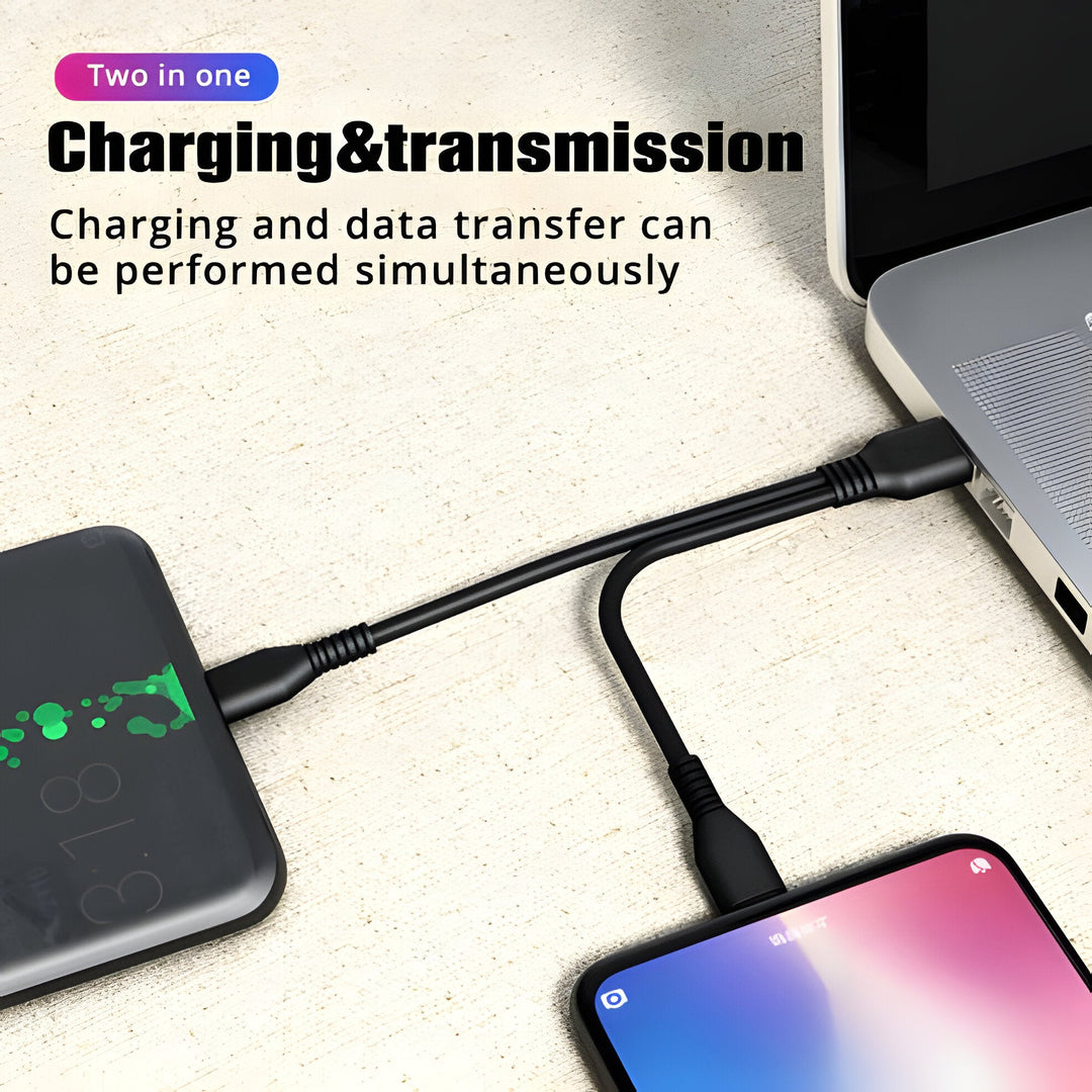 2 i 1 Laddningskabel Multi USB-port