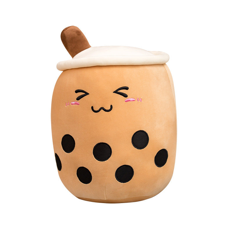 Bubble tea-mugg i plysch med ansikte