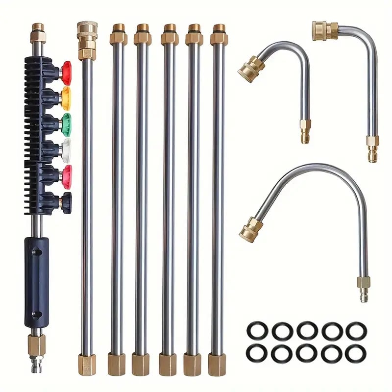 4000 PSI Teleskopisk Högtryckstvättspets Set för Ränndal &amp; Takavvattning &amp; Väggar Rengöring