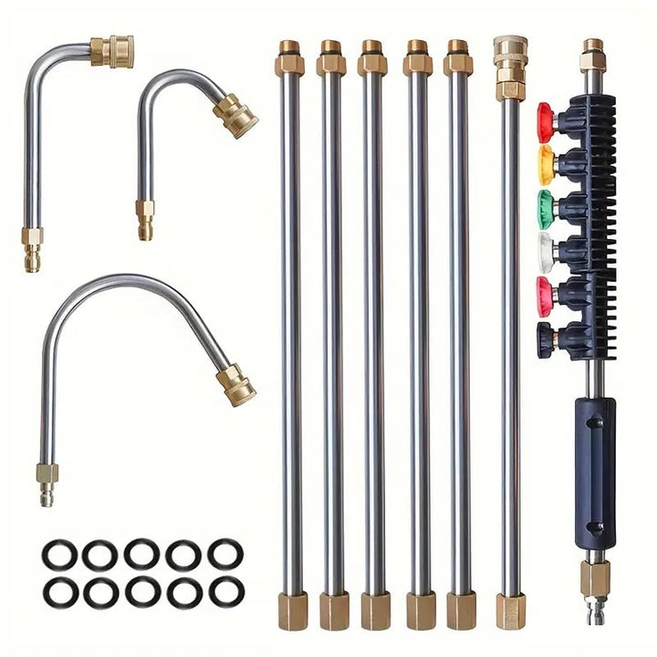 4000 PSI Teleskopisk Högtryckstvättspets Set för Ränndal &amp; Takavvattning &amp; Väggar Rengöring