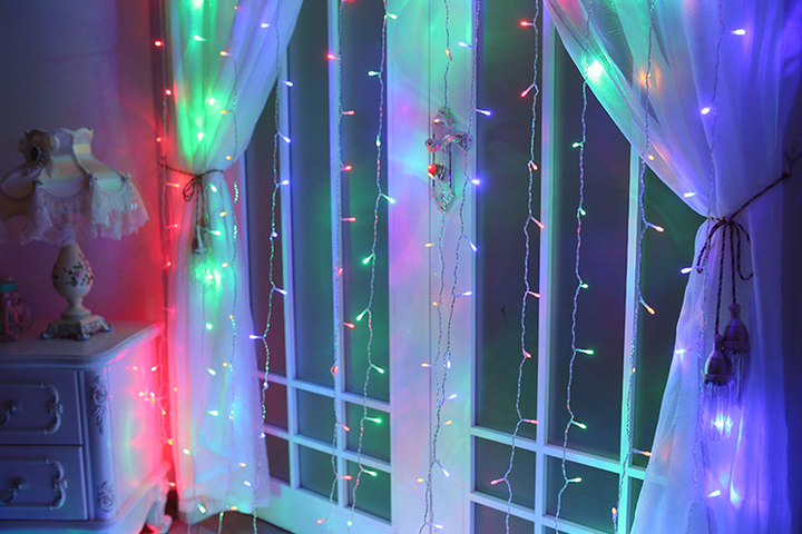 LED-ljusgardin 3 × 3 m med 304 lampor