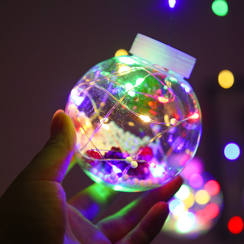 Ljusgardin med LED och tomte, 8 funktioner