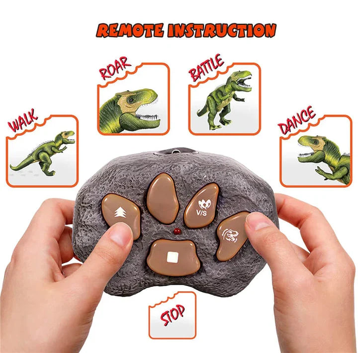 Fjärrstyrd T-Rex Dinosaurie Med LED-ljus, Gående &amp; Ropande Realistiska Dinosaurieleksaker
