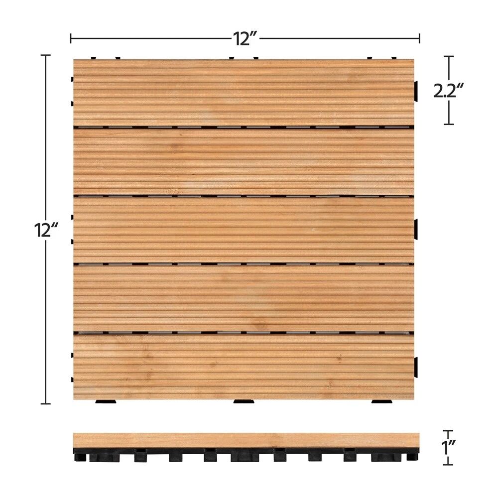 Sammanlänkande Utomhus Terrass Träplattor 27Pcs