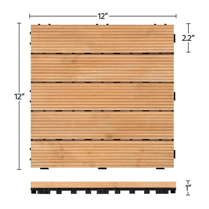 Sammanlänkande Utomhus Terrass Träplattor 27Pcs