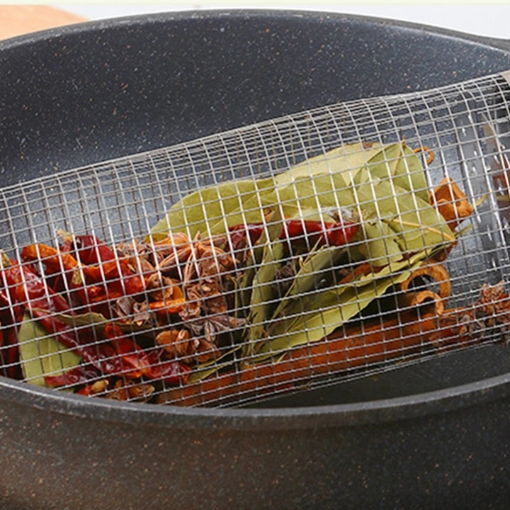 Rostfritt Stål Rund Grillkorg BBQ