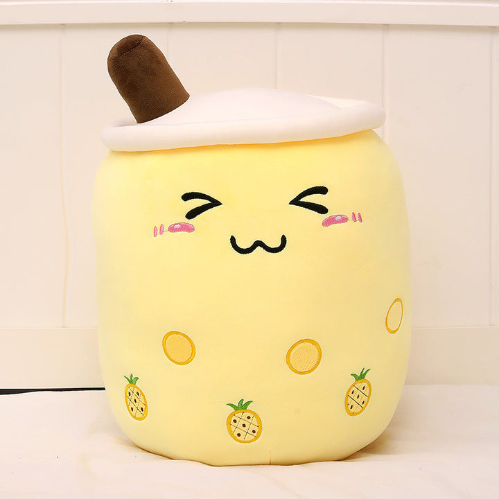 Bubble tea-mugg i plysch med ansikte