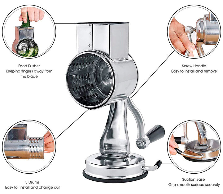 Mångsidig Kök Rotary Mat Rivare/Strimlare/Slicer
