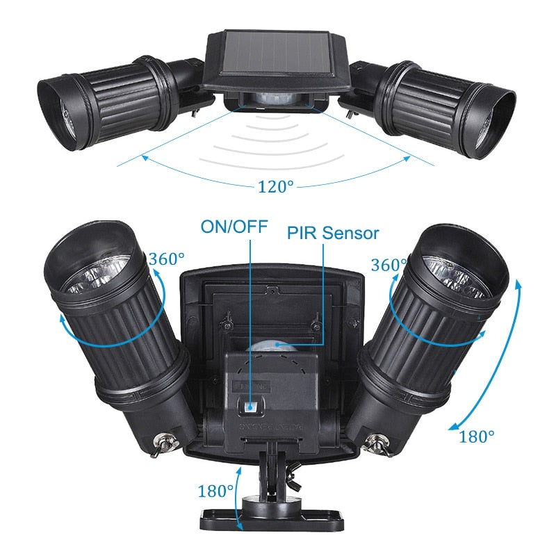 Superljusa utomhus rörelsesensor solenergi LED-lampor