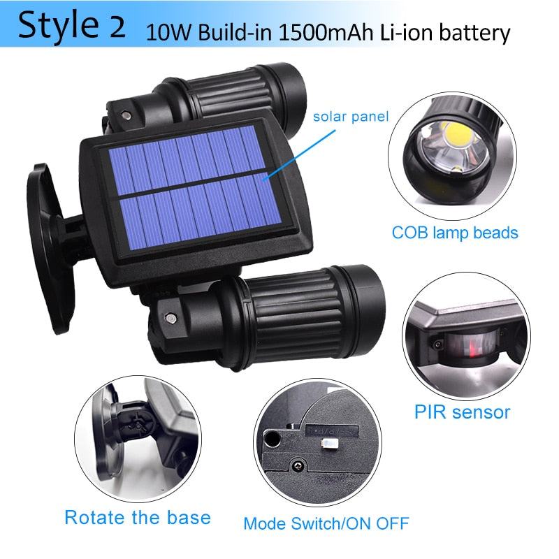 Superljusa utomhus rörelsesensor solenergi LED-lampor