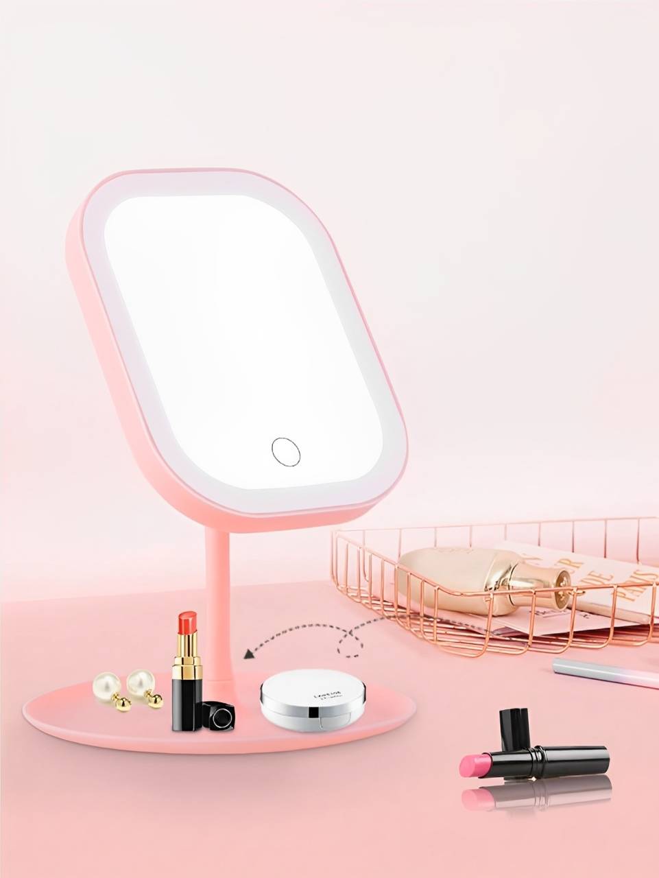 Bärbar Makeup Spegel med Ljus
