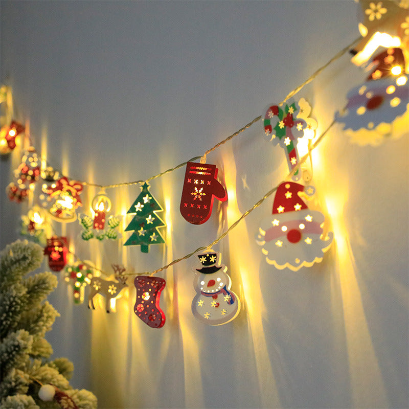 Ljusslinga med julmotiv – tomte, ren eller snögubbe, batteri/USB