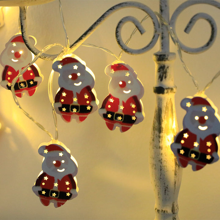 Ljusslinga med julmotiv – tomte, ren eller snögubbe, batteri/USB
