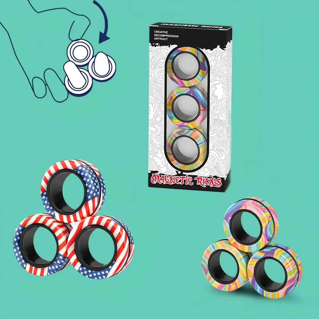 Magnetisk Fidget Ring Spinner Set