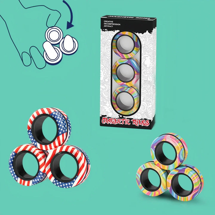 Magnetisk Fidget Ring Spinner Set