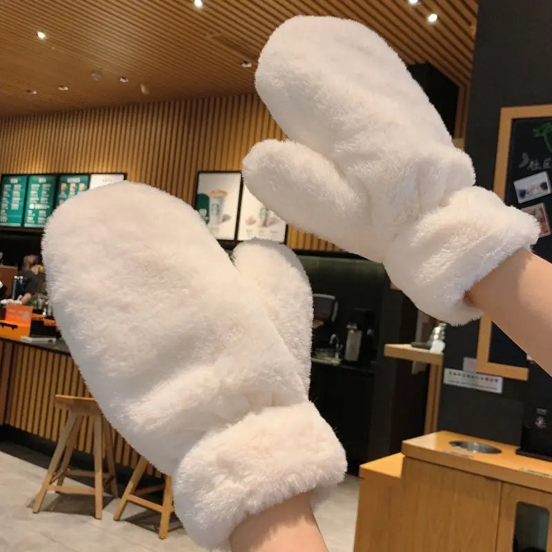 Fuzzy Pläd Vantar Vinter Varma Handskar