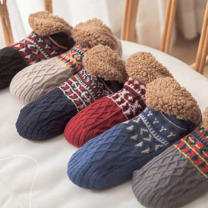 Snö-mönster Varm Socken för Vintern