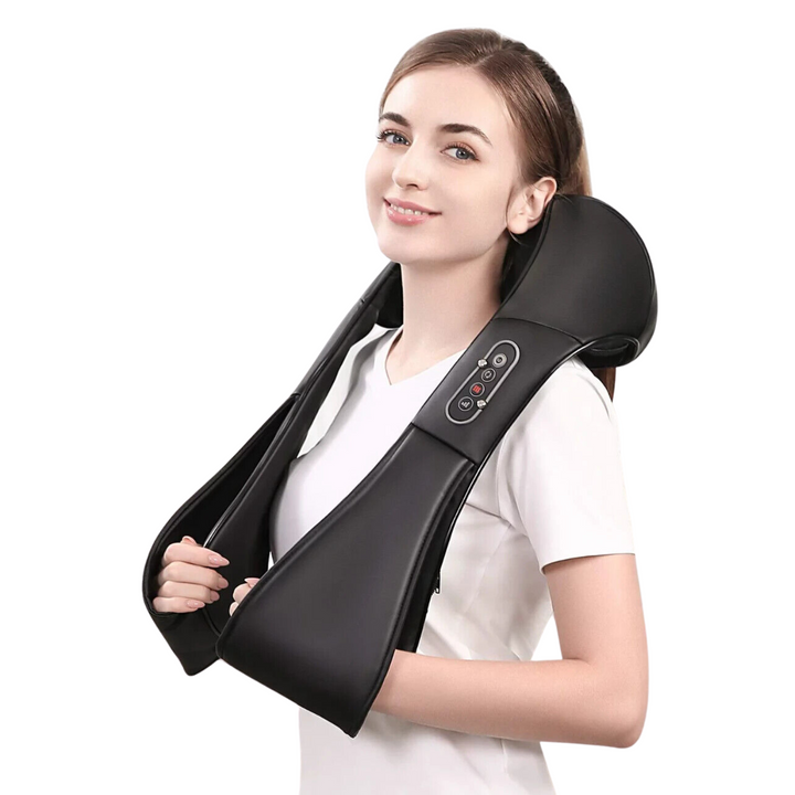 Uppvärmd Shiatsu Nack- och Axelmassagerare för Djupvävnadstryckpunkter