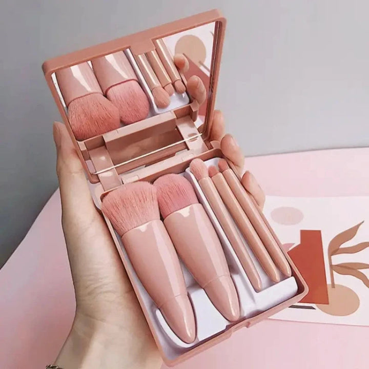 Mini Makeup Borstsats med Spegel