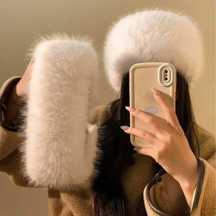 Fuzzy Fuskpäls Huvudband för Damer