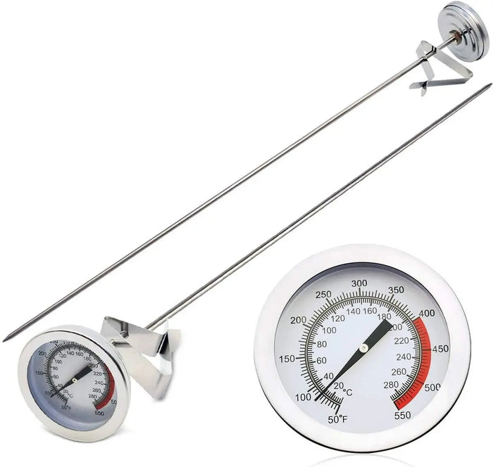 Stainless Steel Djupfritös Termometer med Lång Probe