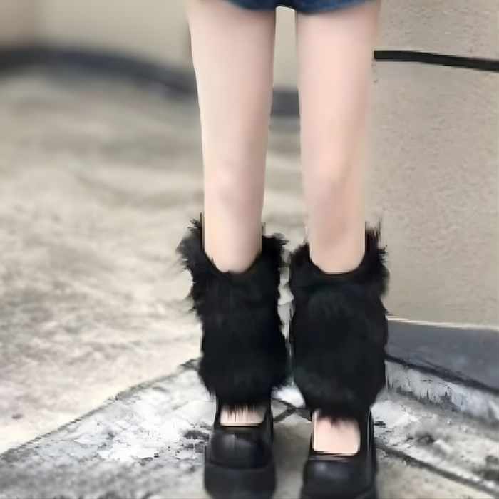 Vinter Faux Fur Benvärmare Stövlar Täcke