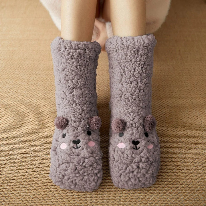 Kawaii Björn Fleece Varm Sockor
