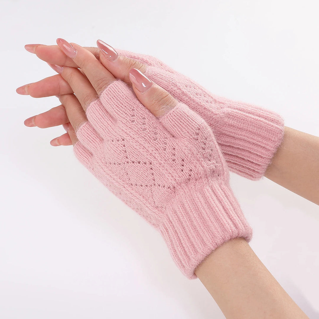 Mjuka Stickade Fingervantar för Vinter