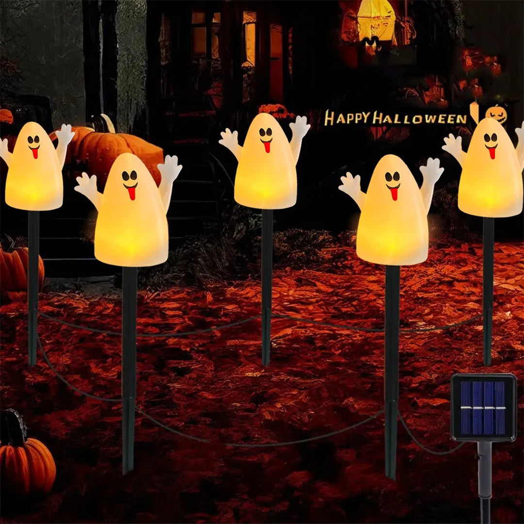 Upplyst Halloween Pumpa och Spöke Soldekorset