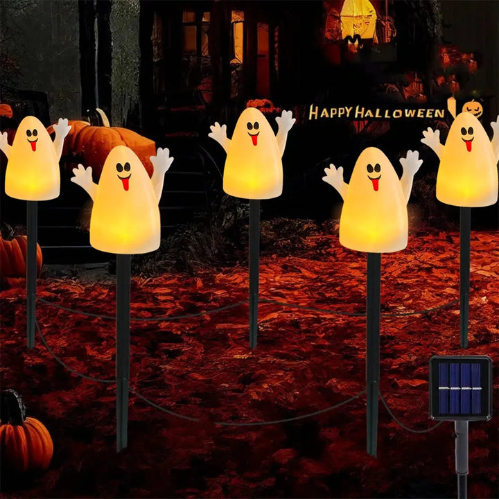 Upplyst Halloween Pumpa och Spöke Soldekorset