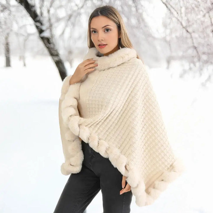 Faux Fur Sjalar Cloak för Kvinnor