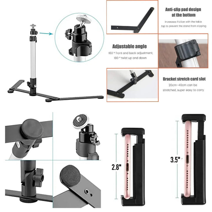 Ring Light Stativ med Telefonhållare