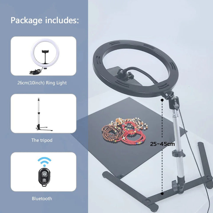 Ring Light Stativ med Telefonhållare
