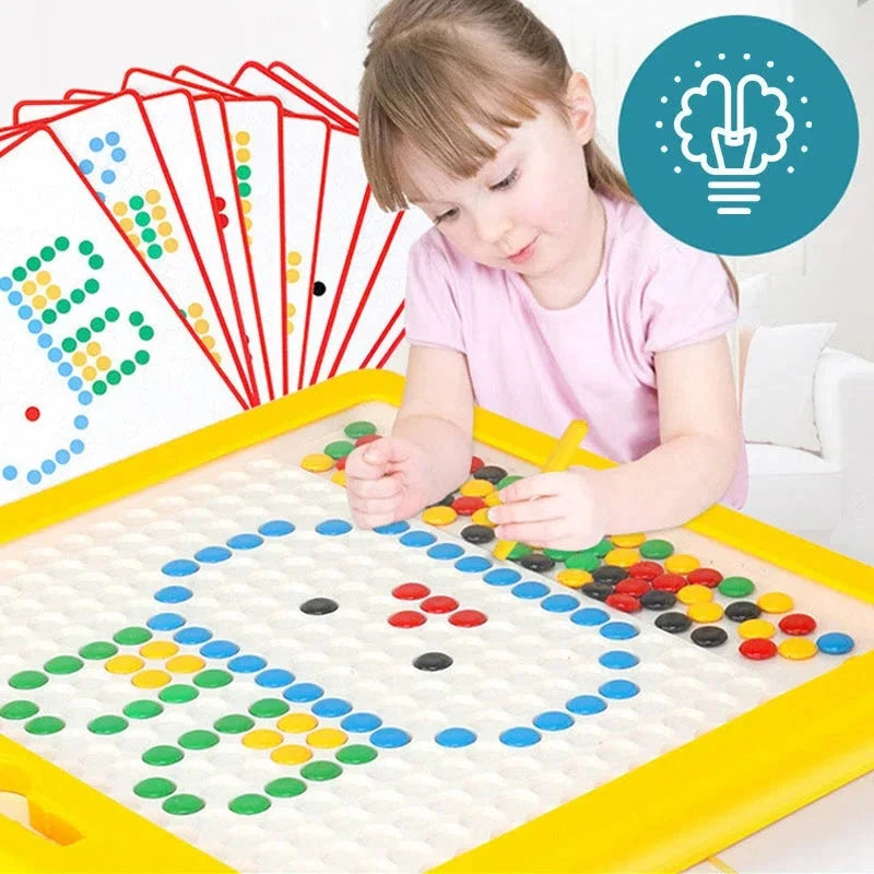 Stort Magnetiskt Ritblock för Barn Montessori Magnetiska Prickar Tavla