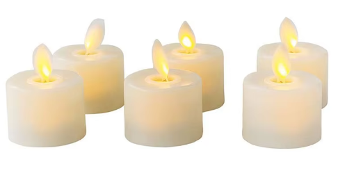 6 St Realistiska Flamsäkra Ljus Med Fjärrkontroll