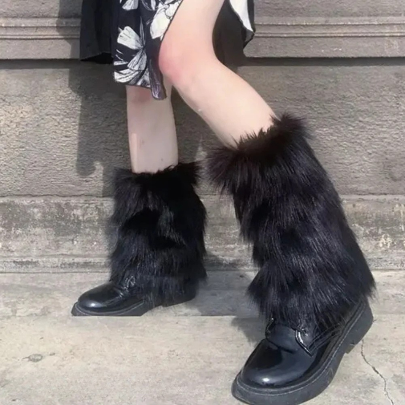 Vinter Faux Fur Benvärmare Stövlar Täcke