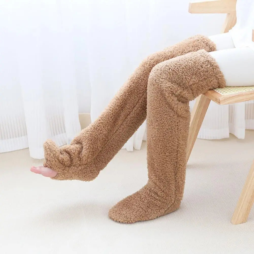 Mysiga Fleece Vinterstrumpor Långa Varma Strumpor