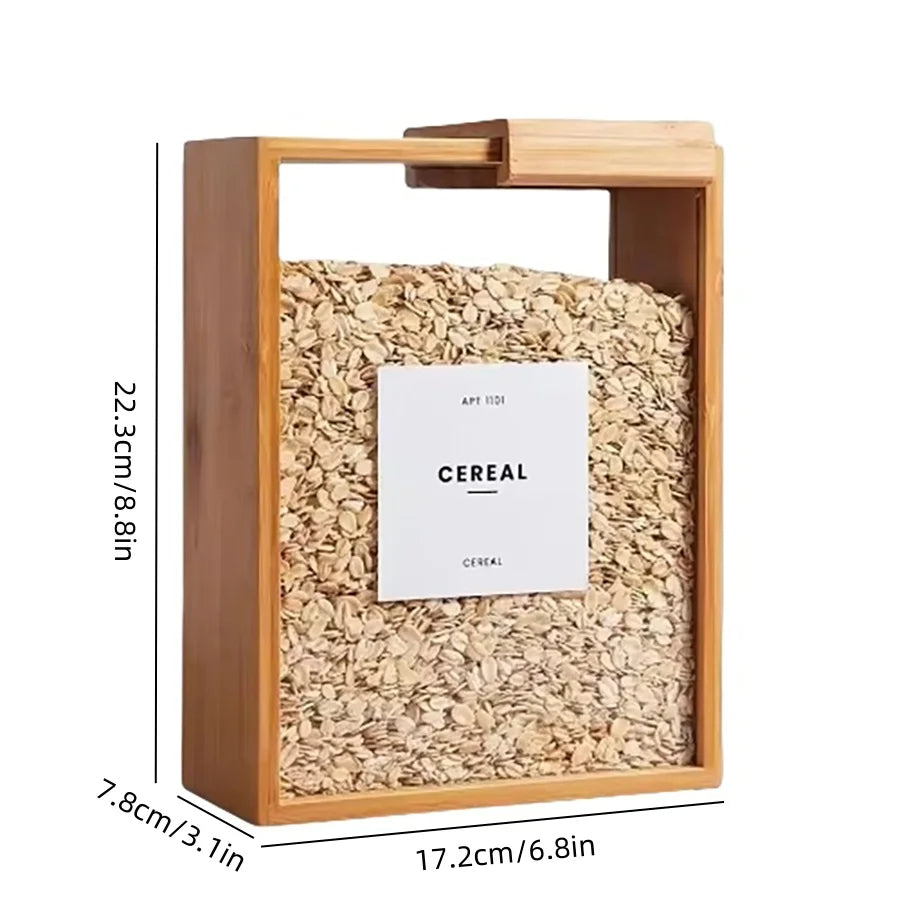 Bamboo Cereal Dispenser och Förvaringsbehållare för Mat