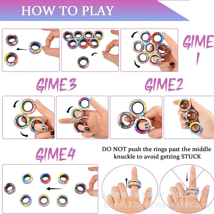 Magnetisk Fidget Ring Spinner Set