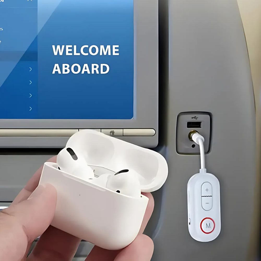 Trådlös Bluetooth 5.4 Ljudsändare Mottagare Flygplansadapter med Mikrofon