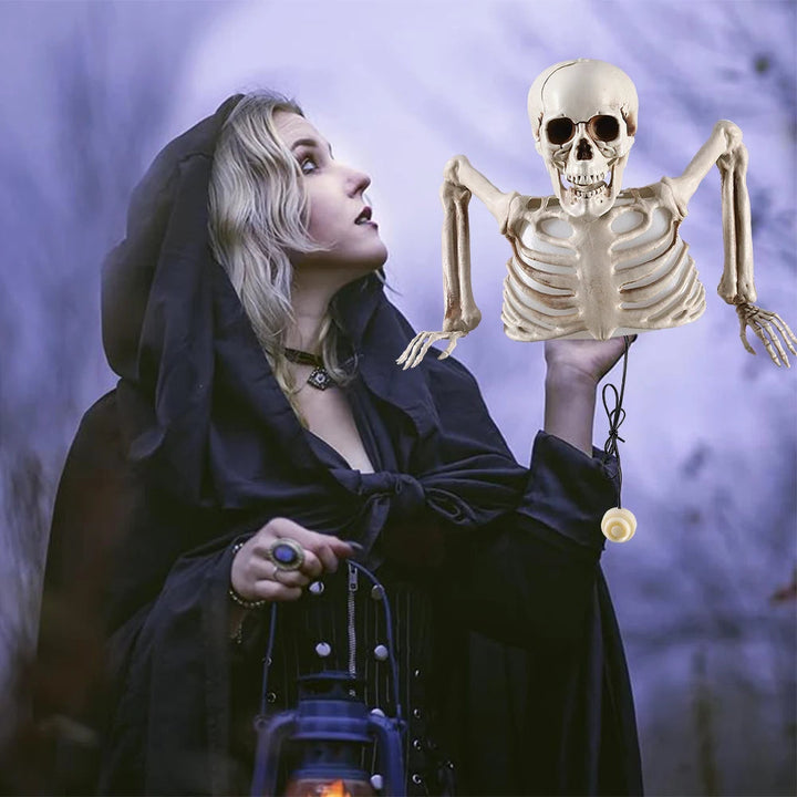 Glödande Skelett Huvud Halloween Dekoration