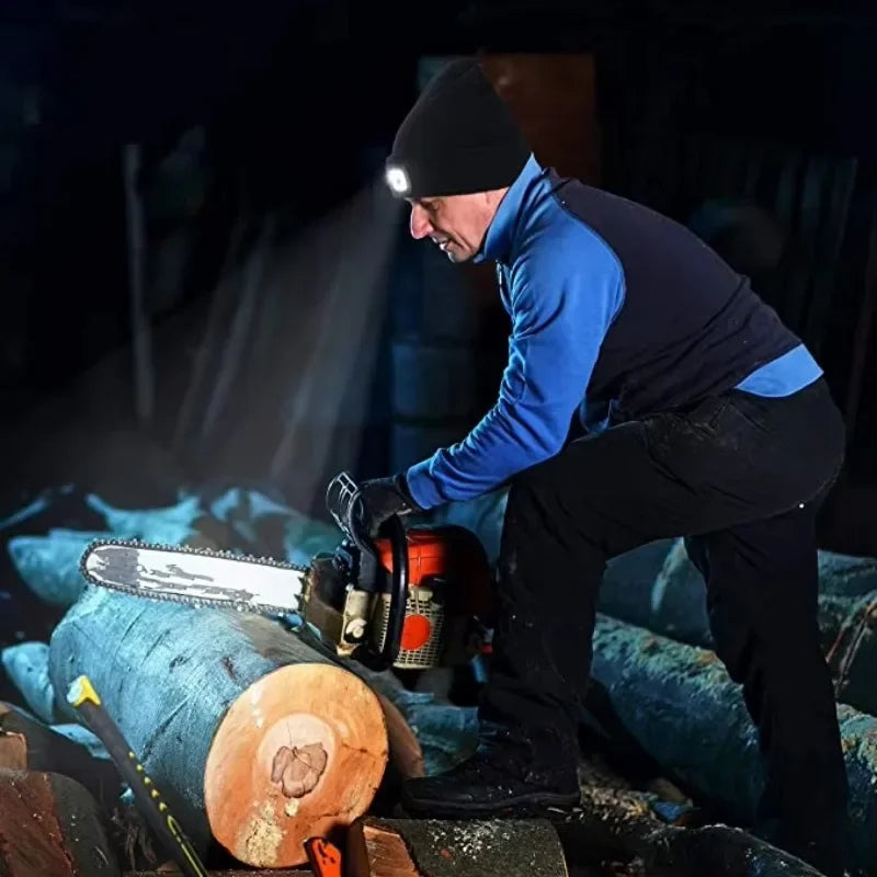 Uppladdningsbar LED-mössa för vinter