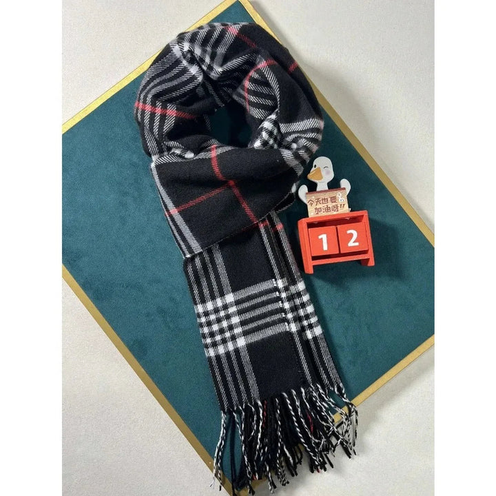 Rutig Cashmere Känsla Vinter Halsduk och Nackvärmare