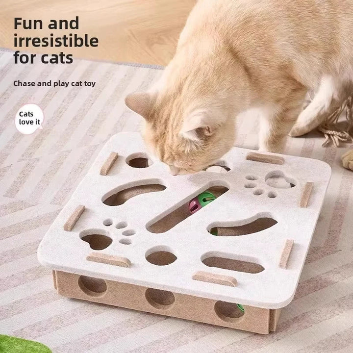 Filttyg Interaktiv Katt Pussel Leksak Låda