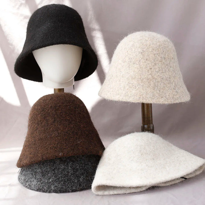 Kvinnors Vinter Ull Bucket Hat