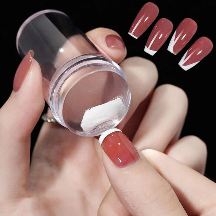 Transparent Silikon Nagelstämplare med Skrapa