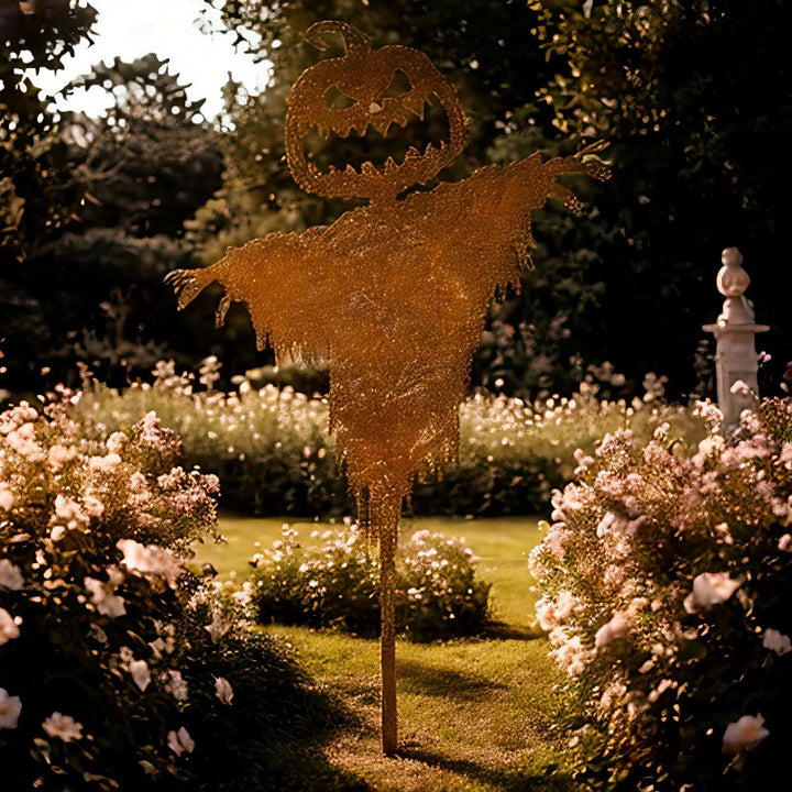 Rustik Skrämmande Pumpa Skärrgårdsdekoration för Halloween