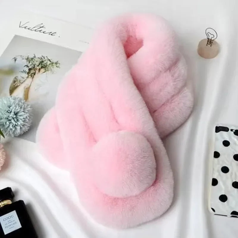 Plush Faux Fur Vinterhalsduk
