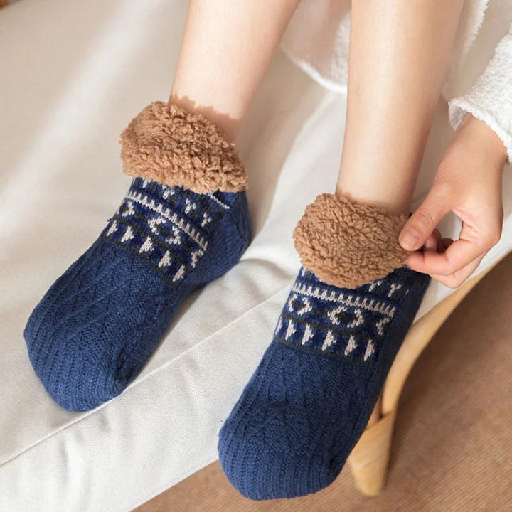 Snö-mönster Varm Socken för Vintern
