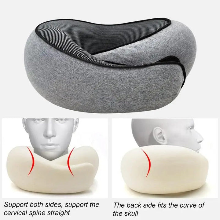 Ergonomisk Resekudde för Nacken – Minnesfoam Stöd för Flygplan &amp; Bil